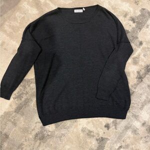 525 America Black Crew Neck Sweater with Fine Knit